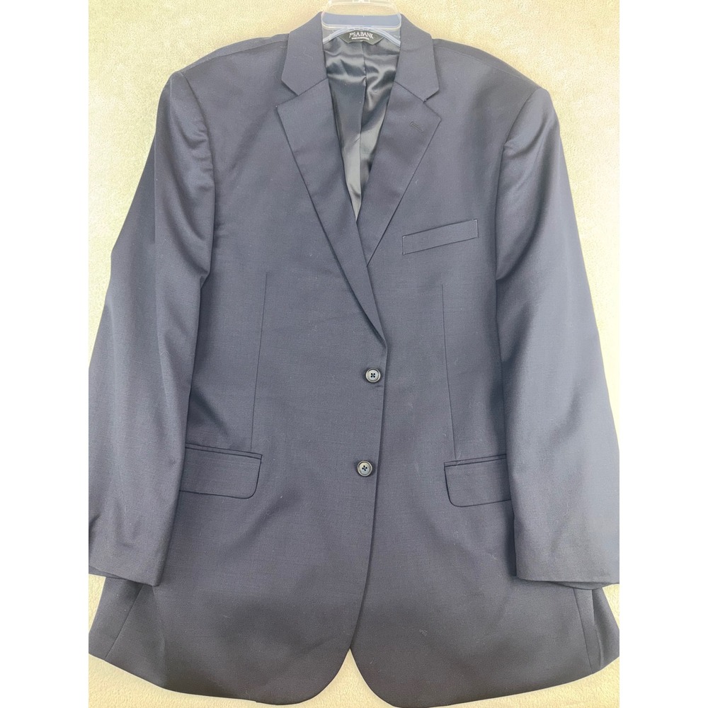Jos A Bank Executive 46L Navy Blue 100% Wool Tailored Fit Blazer Sport Coat NWOT